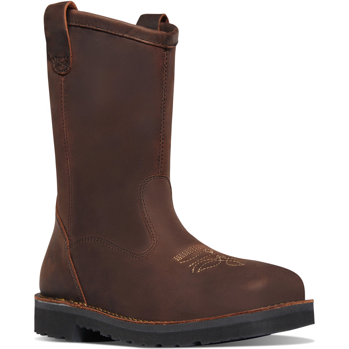Botas De Trabajo Danner Hombre Mexico - Bull Run Wellington Square Toe Marrom Oscuro - YKPAM2053